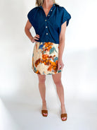 Chambray Puff Sleeve Button Down Top - Swoon Boutique New Orleans