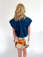 Chambray Puff Sleeve Button Down Top - Swoon Boutique New Orleans