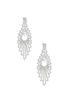 Silver-plated crystal chandelier drop earrings