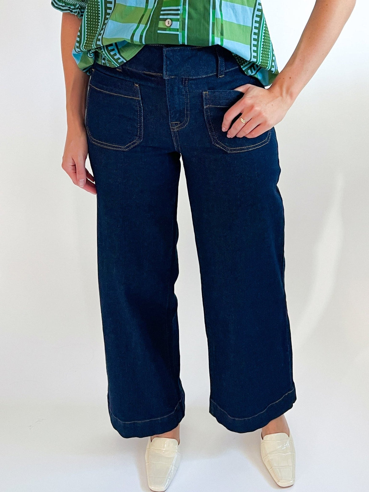Chelsea Wide Leg Dark Wash - Swoon Boutique New Orleans