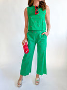 Cherry Embroidered Pant - Swoon Boutique New Orleans