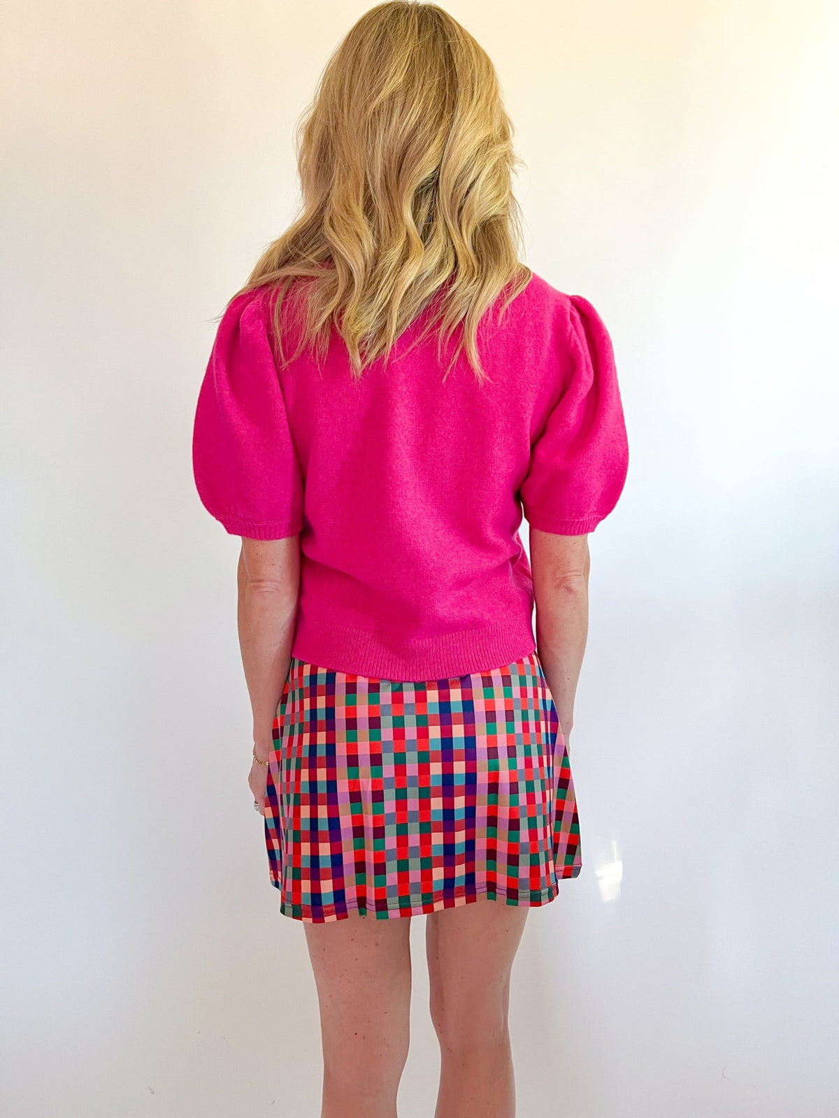 Cherry Yulia Knit Puff Sleeve Top - Swoon Boutique New Orleans
