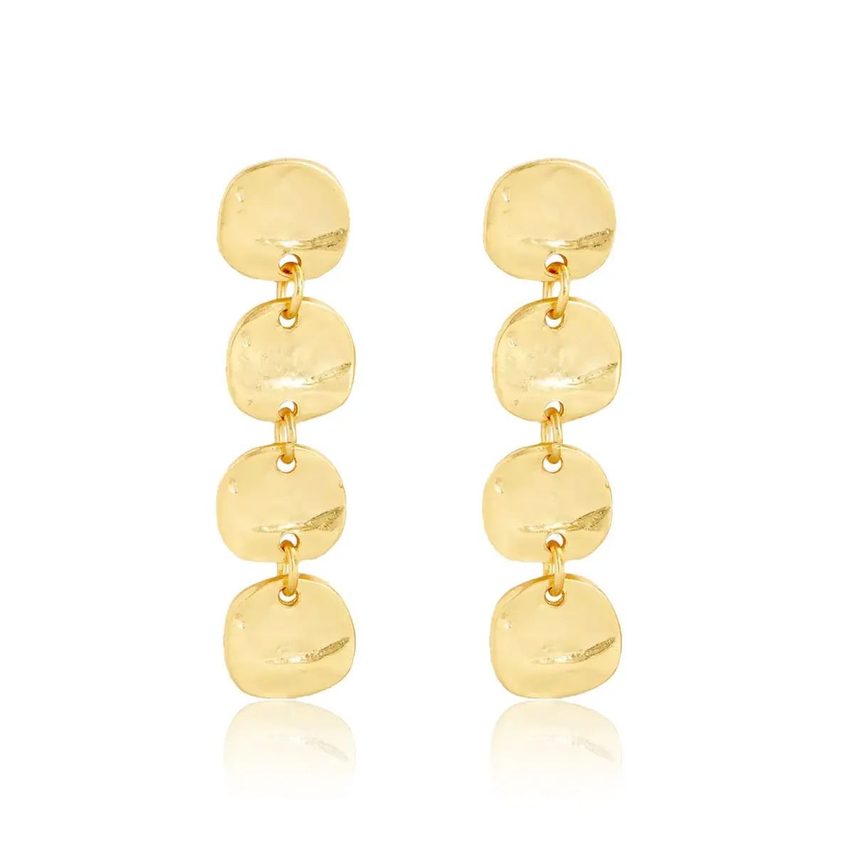Chic Medallion Disc Linear Drop Earrings - Swoon Boutique New Orleans