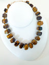 Brown chunky gemstone statement necklace