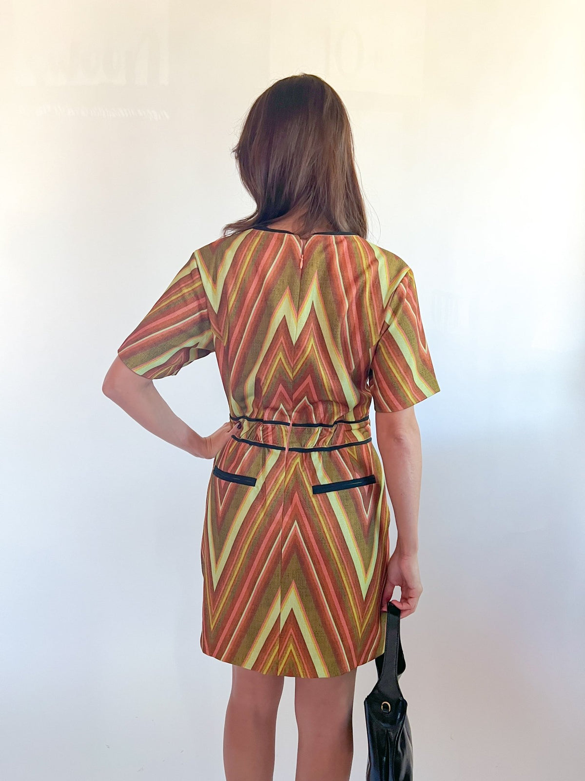 Cider Chevron Stripe Peplum Mini Dress - Swoon Boutique New Orleans