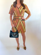 Cider Chevron Stripe Peplum Mini Dress - Swoon Boutique New Orleans