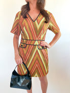 Cider Chevron Stripe Peplum Mini Dress - Swoon Boutique New Orleans