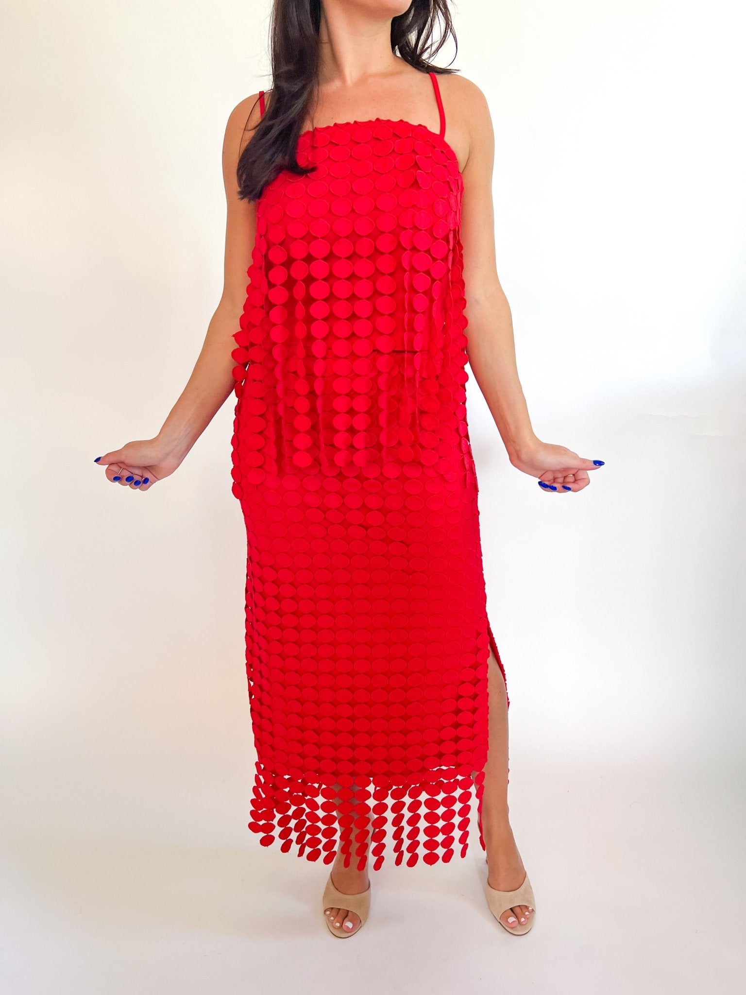Circle Drop Fringe Maxi Skirt - Swoon Boutique New Orleans