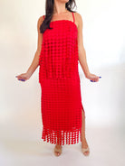 Circle Drop Fringe Sleeveless Cami Top - Swoon Boutique New Orleans