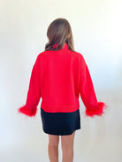 Clark Feather Trim Sweater - Swoon Boutique New Orleans