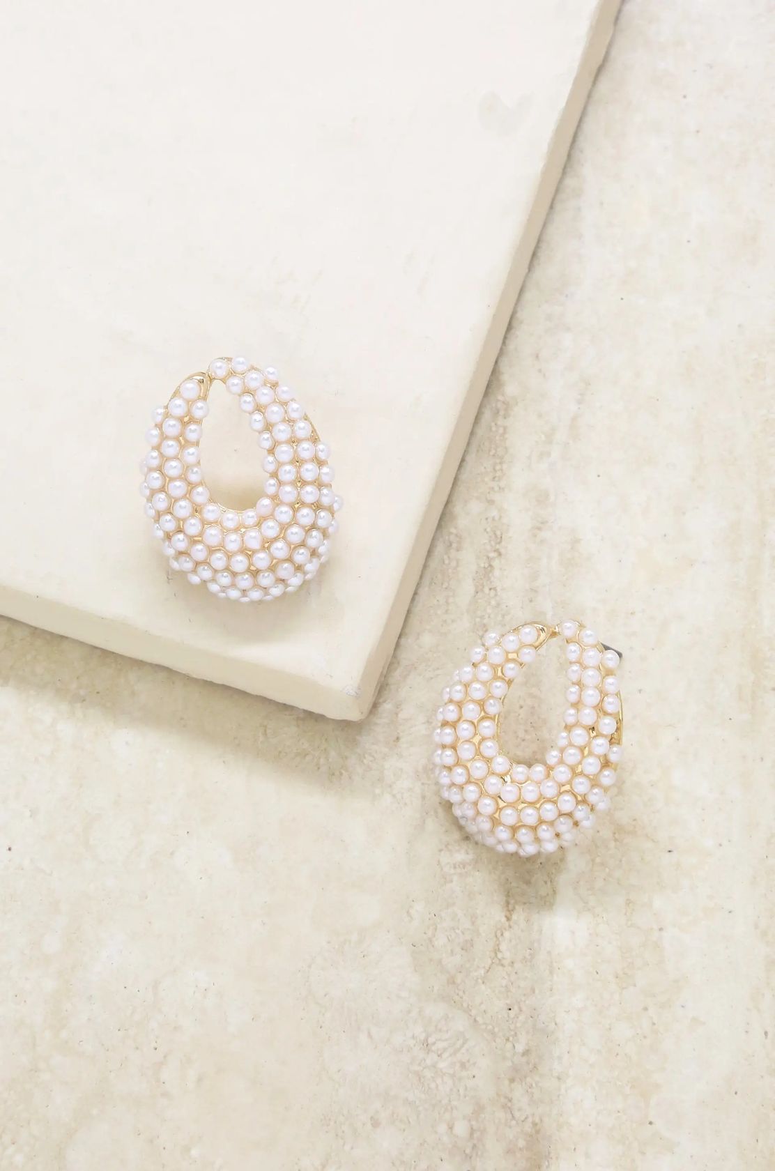Gold-plated freshwater pearl cluster stud earrings