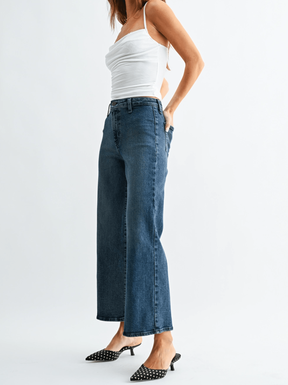 Clean Front Wide Leg Jean - Swoon Boutique New Orleans