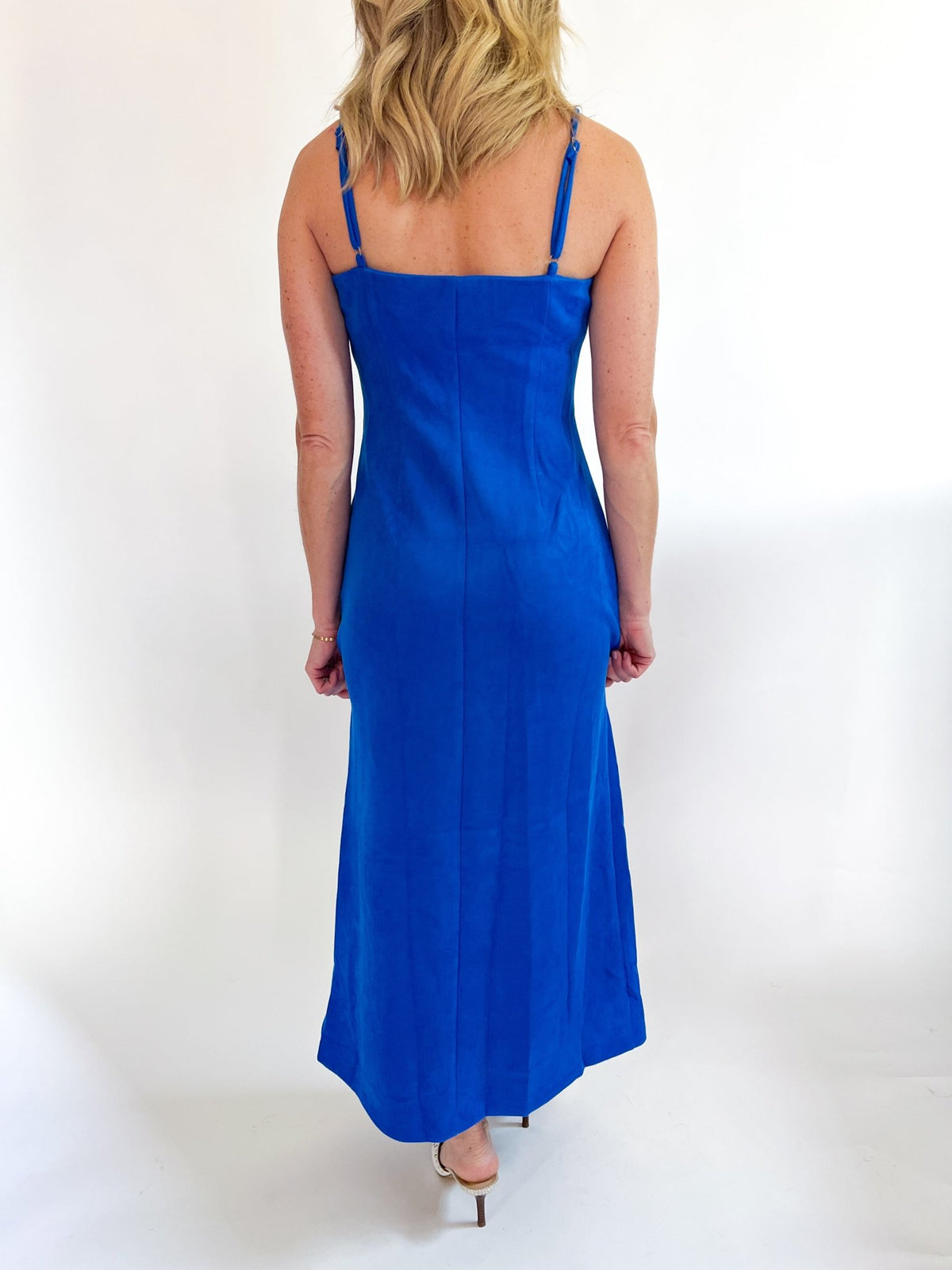 Cobalt Square Neck Midi Dress - Swoon Boutique New Orleans