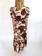 Cocoa Bloom Wrap Midi Dress - Swoon Boutique New Orleans
