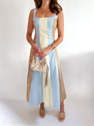 Colorblock Square Neck Sleeveless Maxi Dress - Swoon Boutique New Orleans
