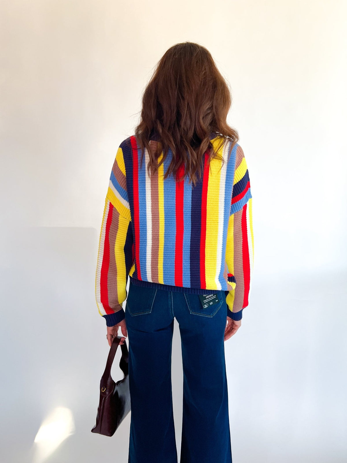 Colorful Stripe Mock Neck Sweater - Swoon Boutique New Orleans