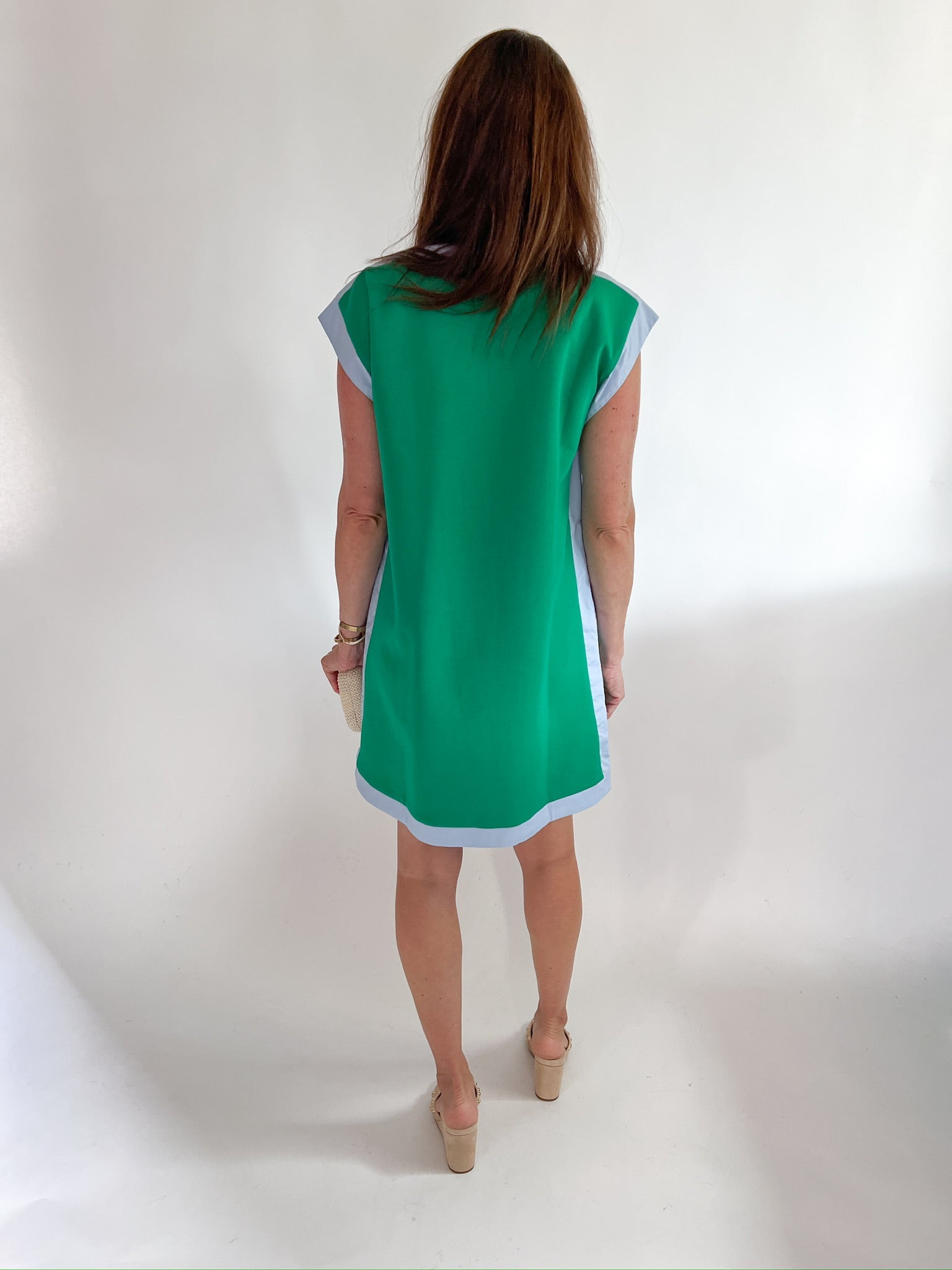 Contrast Trim Shift Mini Dress - Swoon Boutique New Orleans