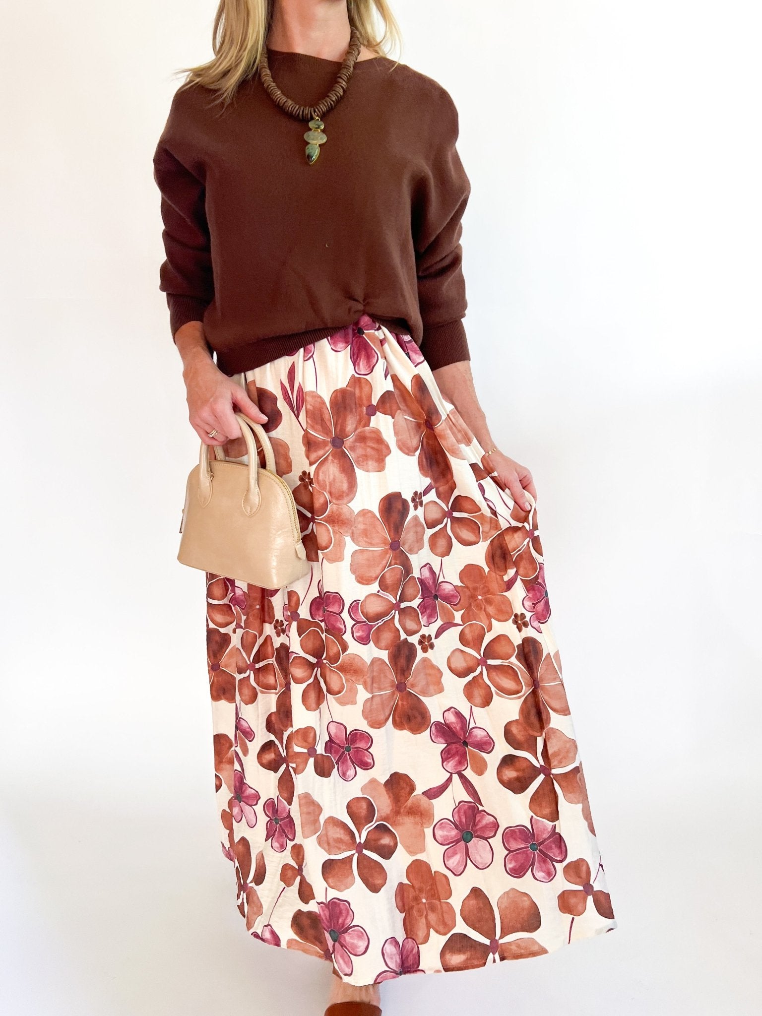 Crew Neck Knit Sweater Dress - Swoon Boutique New Orleans