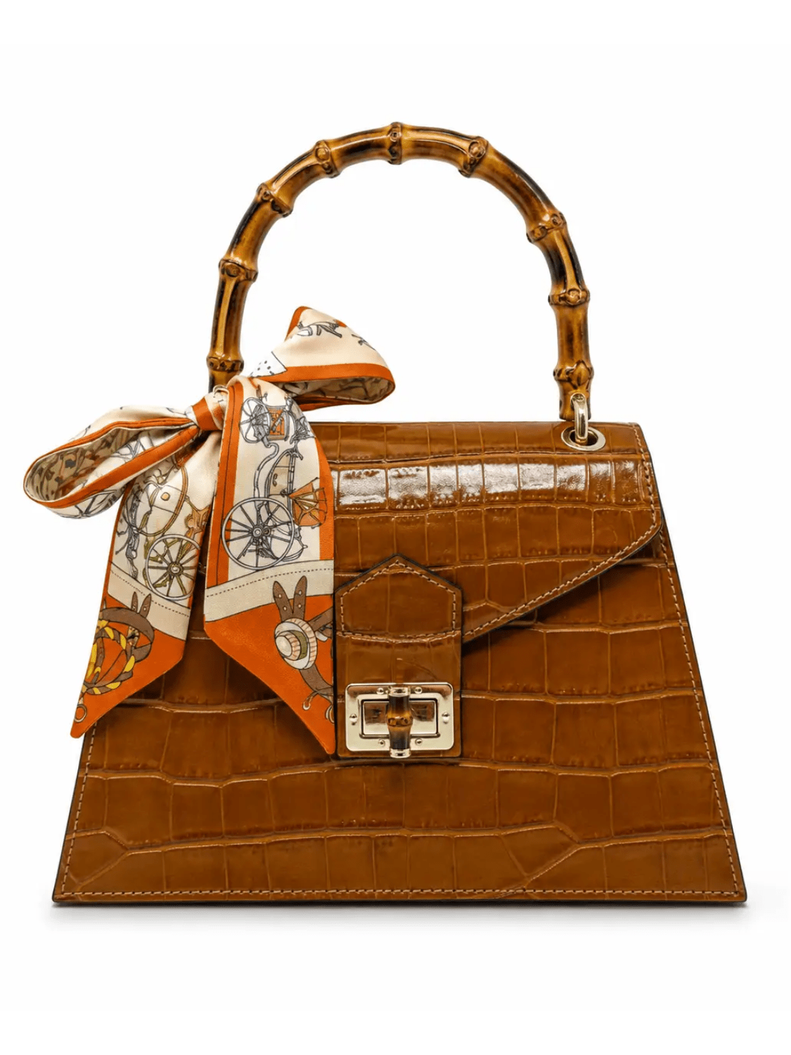 Croc Embossed Top Handle Bag - Swoon Boutique New Orleans