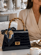 Croc Embossed Top Handle Bag - Swoon Boutique New Orleans