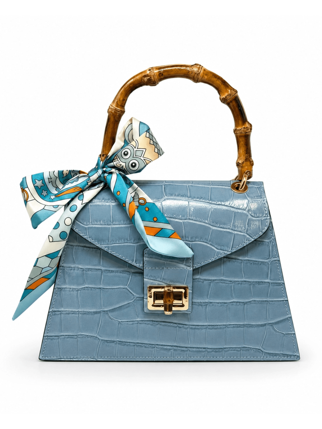 Croc Embossed Top Handle Bag - Swoon Boutique New Orleans