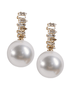 Crystal Baguette Pearl Drop Holiday Statement Earrings - Swoon Boutique New Orleans