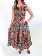 Dahlia Garden Strapless Midi Dress - Swoon Boutique New Orleans