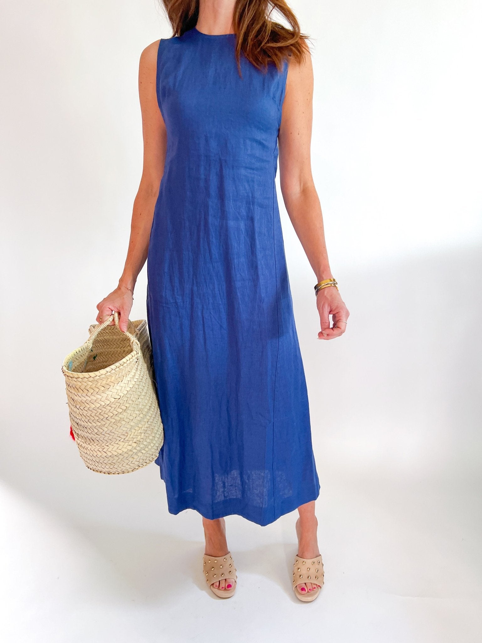 Debbie Open-Back Linen Maxi Dress - Swoon Boutique New Orleans
