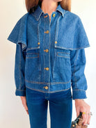 Denim Cape Style Jacket - Swoon Boutique New Orleans