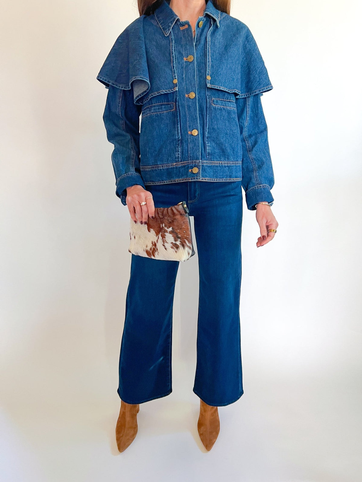 Denim Cape Style Jacket - Swoon Boutique New Orleans