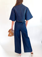 Denim Zip Front Capelet - Swoon Boutique New Orleans