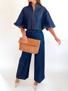 Denim Zip Front Capelet - Swoon Boutique New Orleans