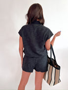 Denny Textured Knit Shorts - Swoon Boutique New Orleans