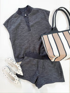 Denny Textured Knit Shorts - Swoon Boutique New Orleans