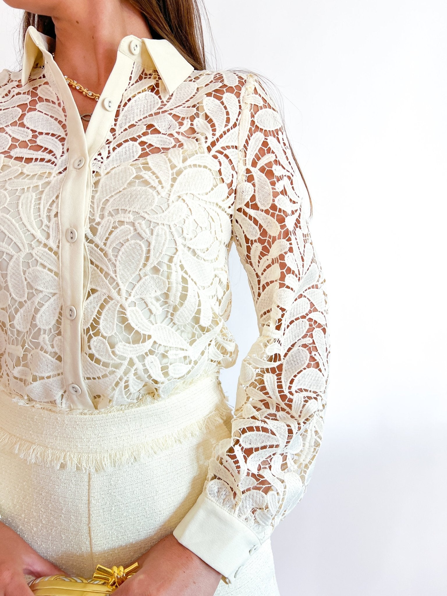 Diora Lace Shirt - Swoon Boutique New Orleans