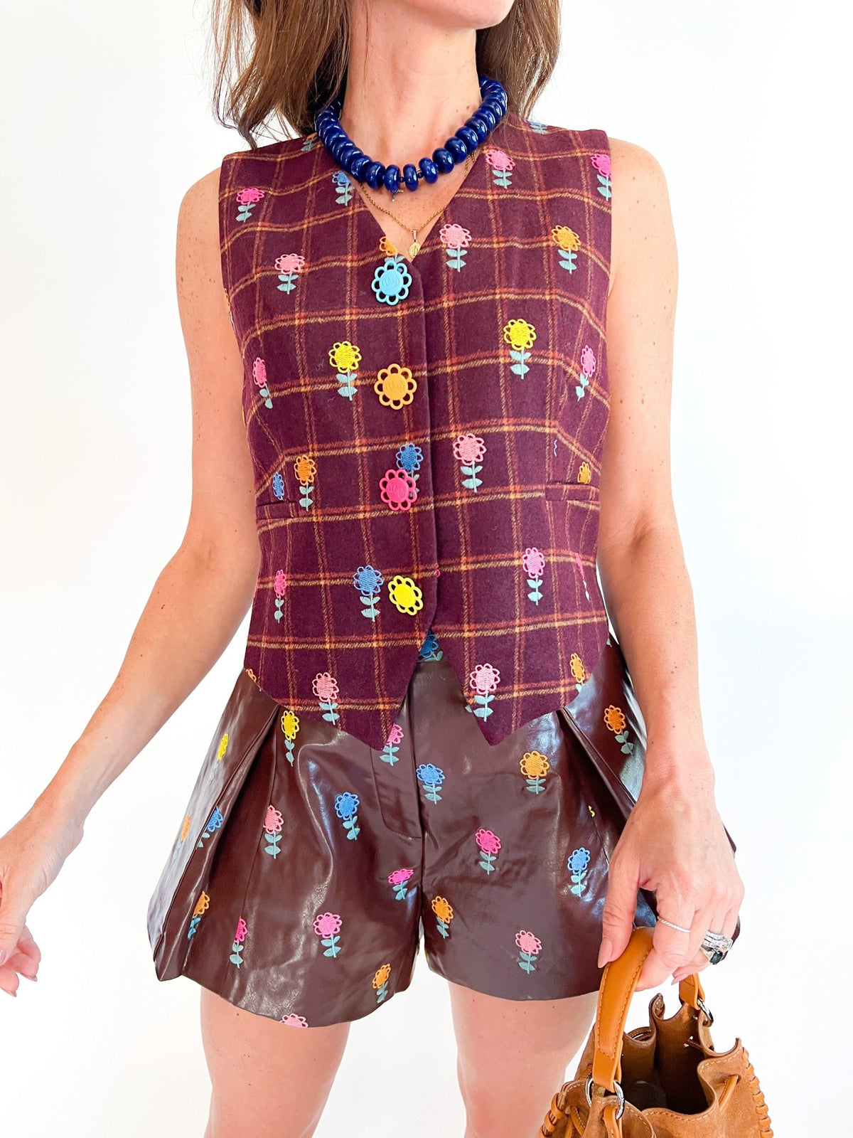 Doree Knit Floral Vest - Swoon Boutique New Orleans