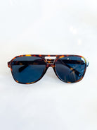Leopard print aviator sunglasses with double bridge design