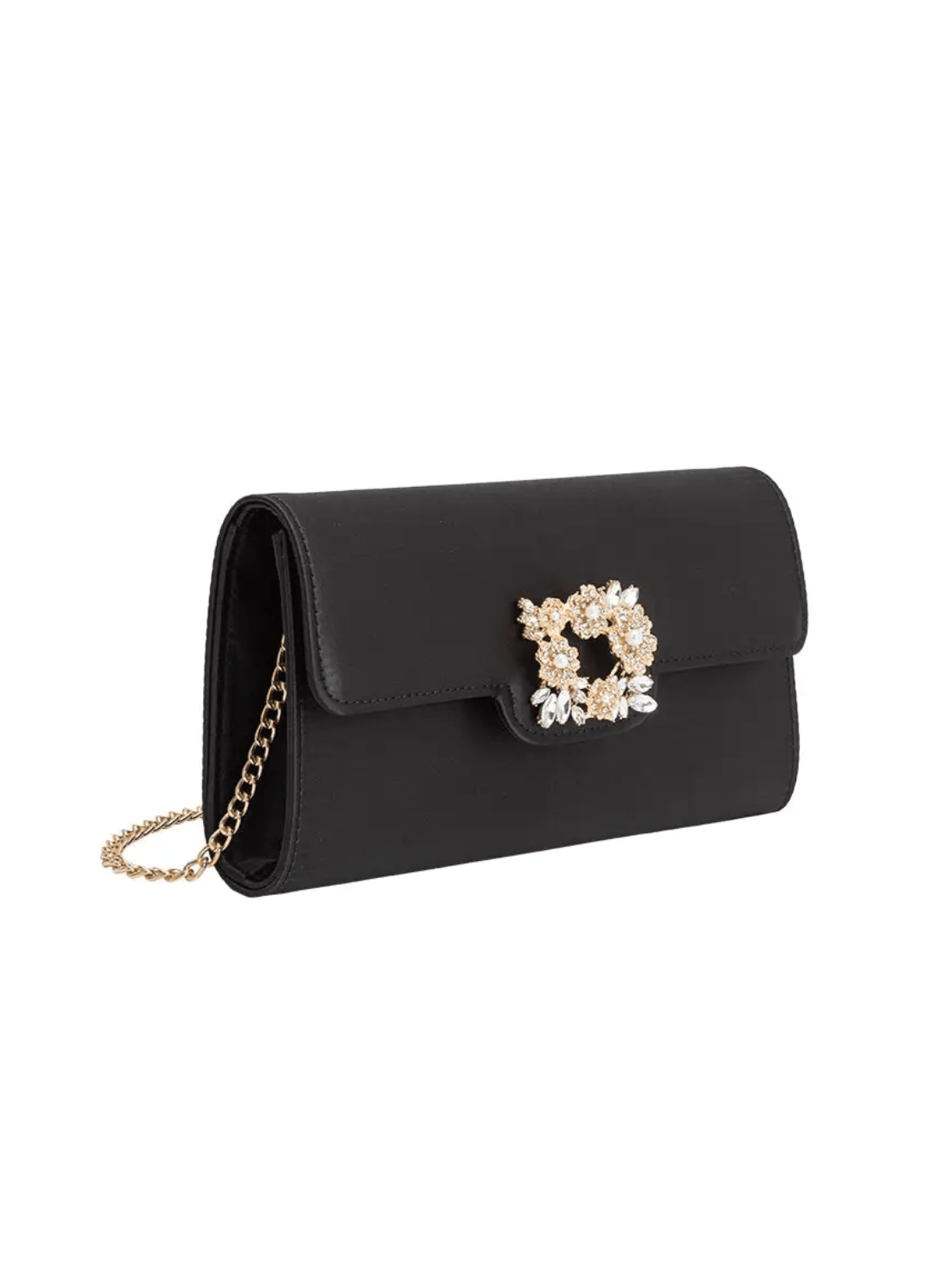 Elodie Satin Floral Clasp Clutch - Swoon Boutique New Orleans