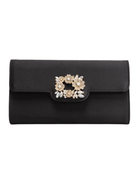Elodie Satin Floral Clasp Clutch - Swoon Boutique New Orleans