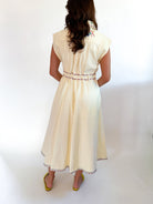 Embroidery Detail Twill Midi Dress - Swoon Boutique New Orleans