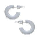 Emmy Small Flat Hoop Earrings by Canvas Style in shiny gold and satin silver