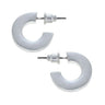 Emmy Small Flat Hoop Earrings by Canvas Style in shiny gold and satin silver