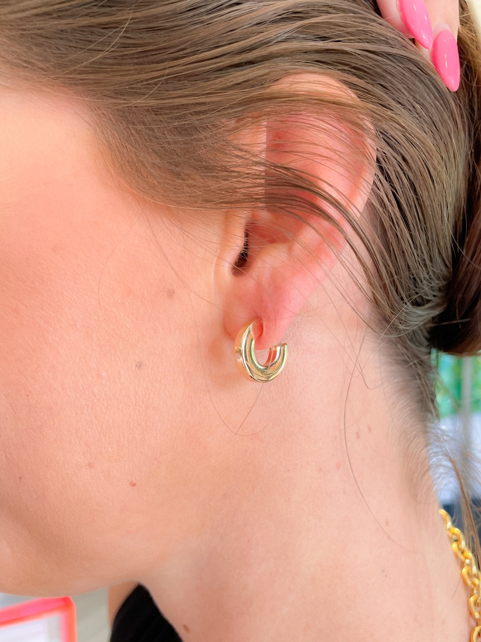Emmy Small Flat Hoop Earrings - Swoon Boutique New Orleans