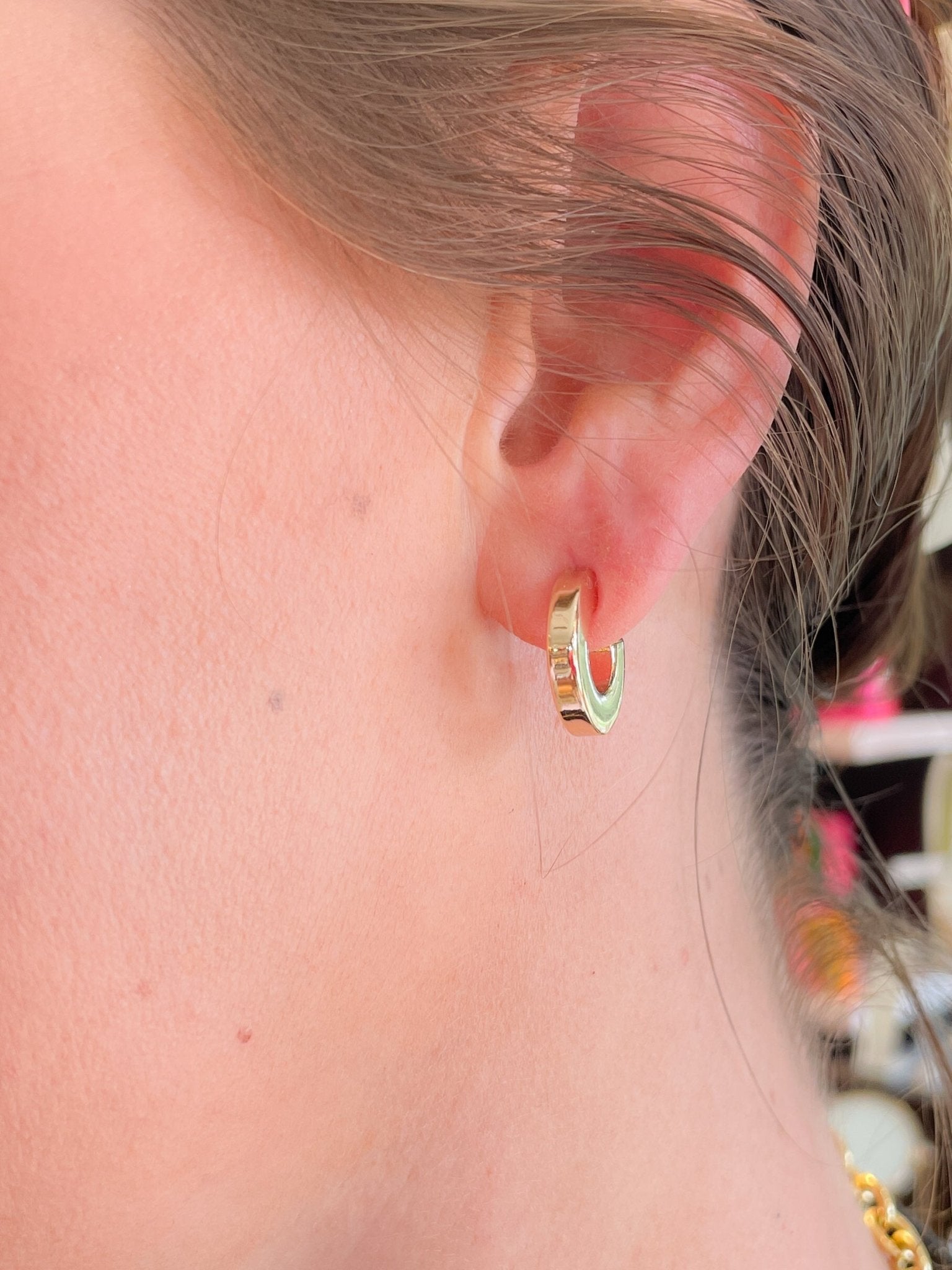 Emmy Small Flat Hoop Earrings - Swoon Boutique New Orleans