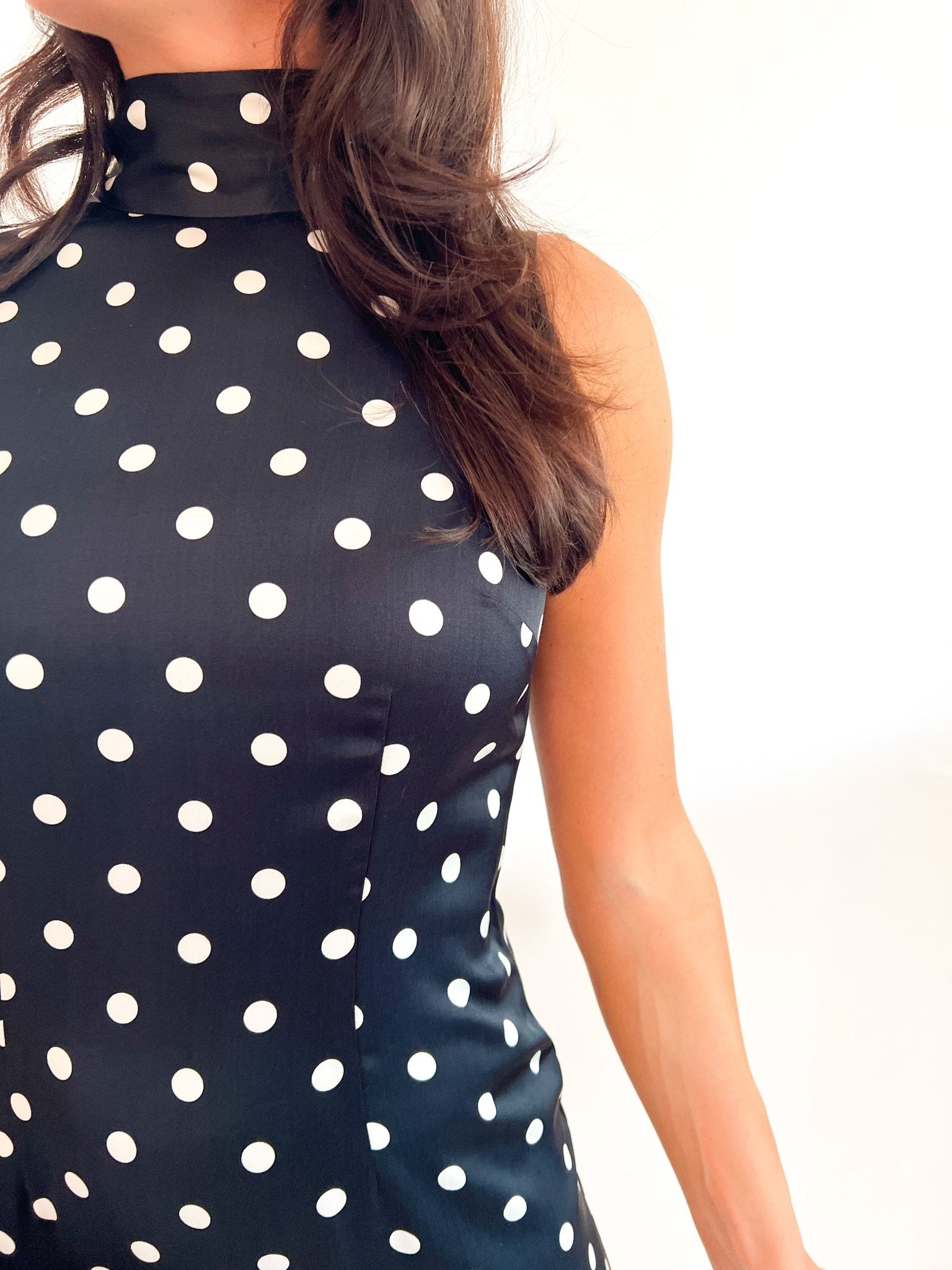 Ennis Satin Polka Dot Midi Dress - Swoon Boutique New Orleans