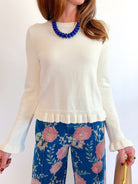 Essential Ruffle Trim Sweater - Swoon Boutique New Orleans