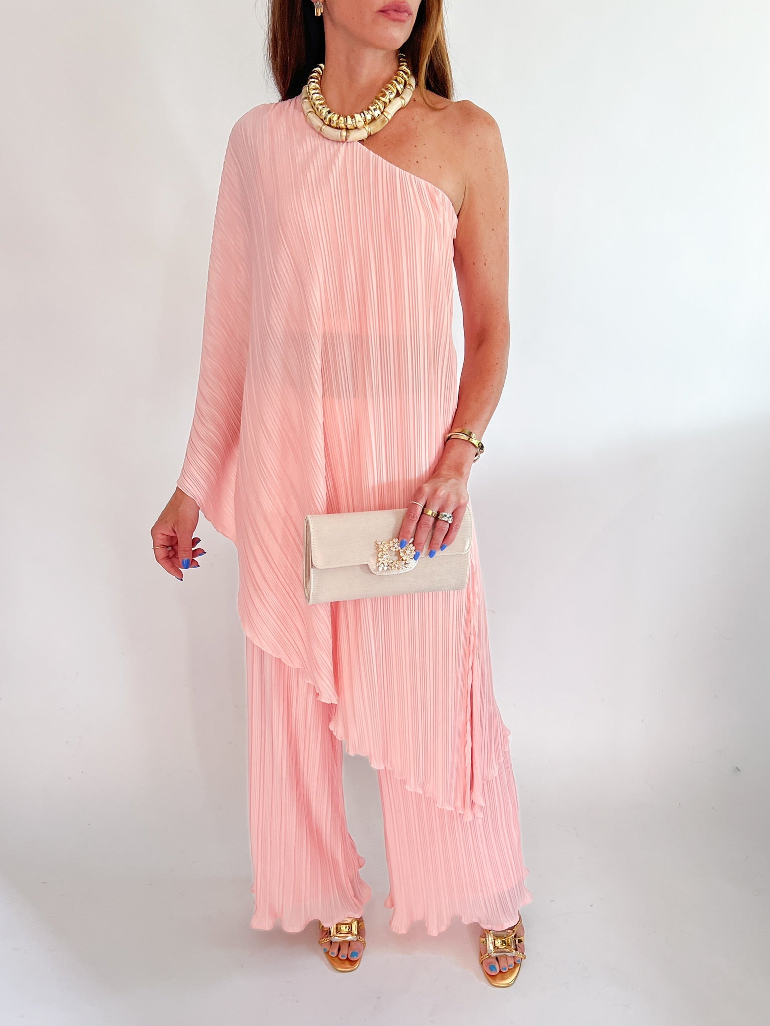 Ethereal Pleated Two Piece Pant Set - Swoon Boutique New Orleans