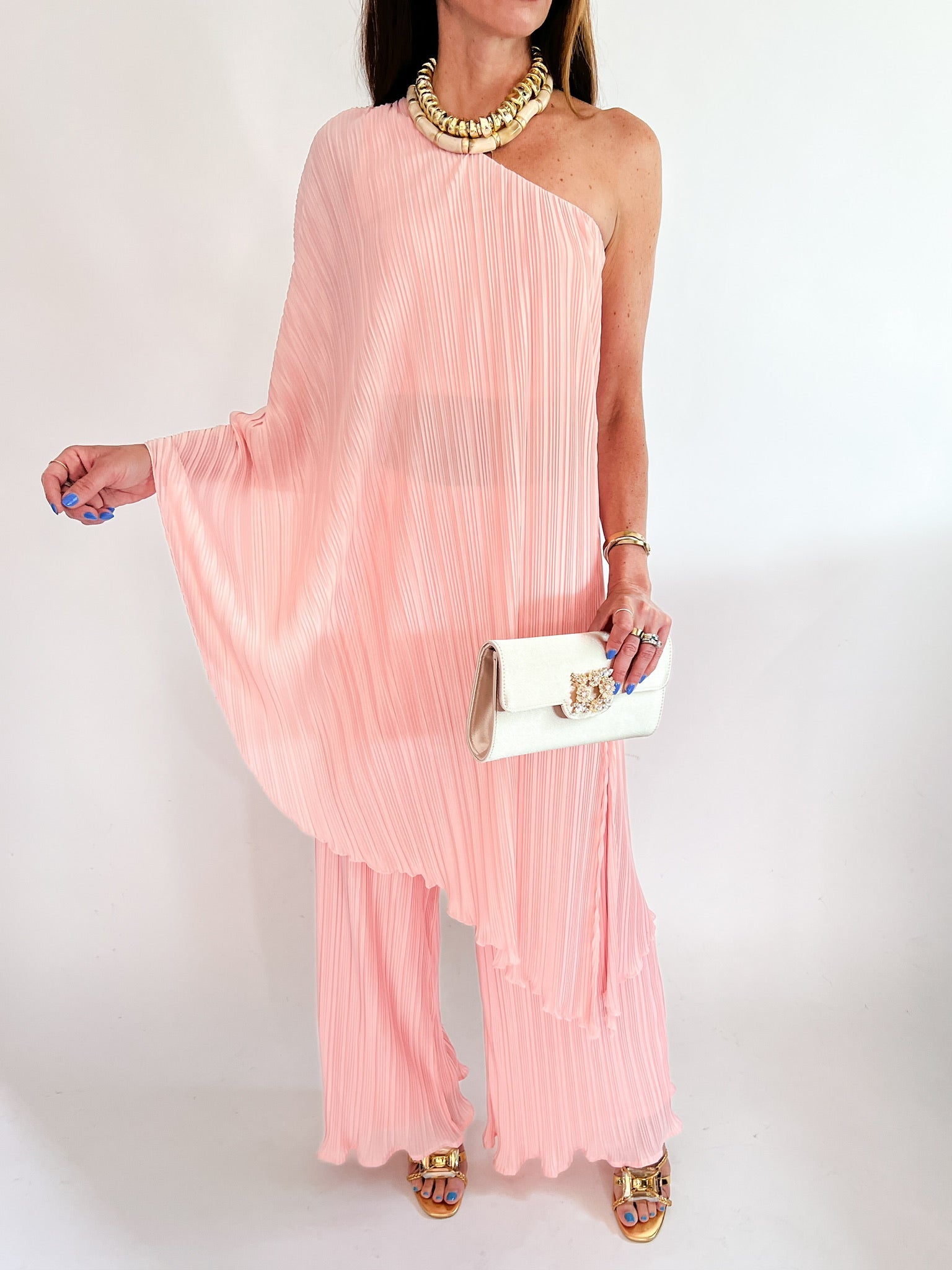 Ethereal Pleated Two Piece Pant Set - Swoon Boutique New Orleans
