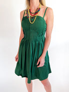 Evergreen Pleated Mini Dress - Swoon Boutique New Orleans