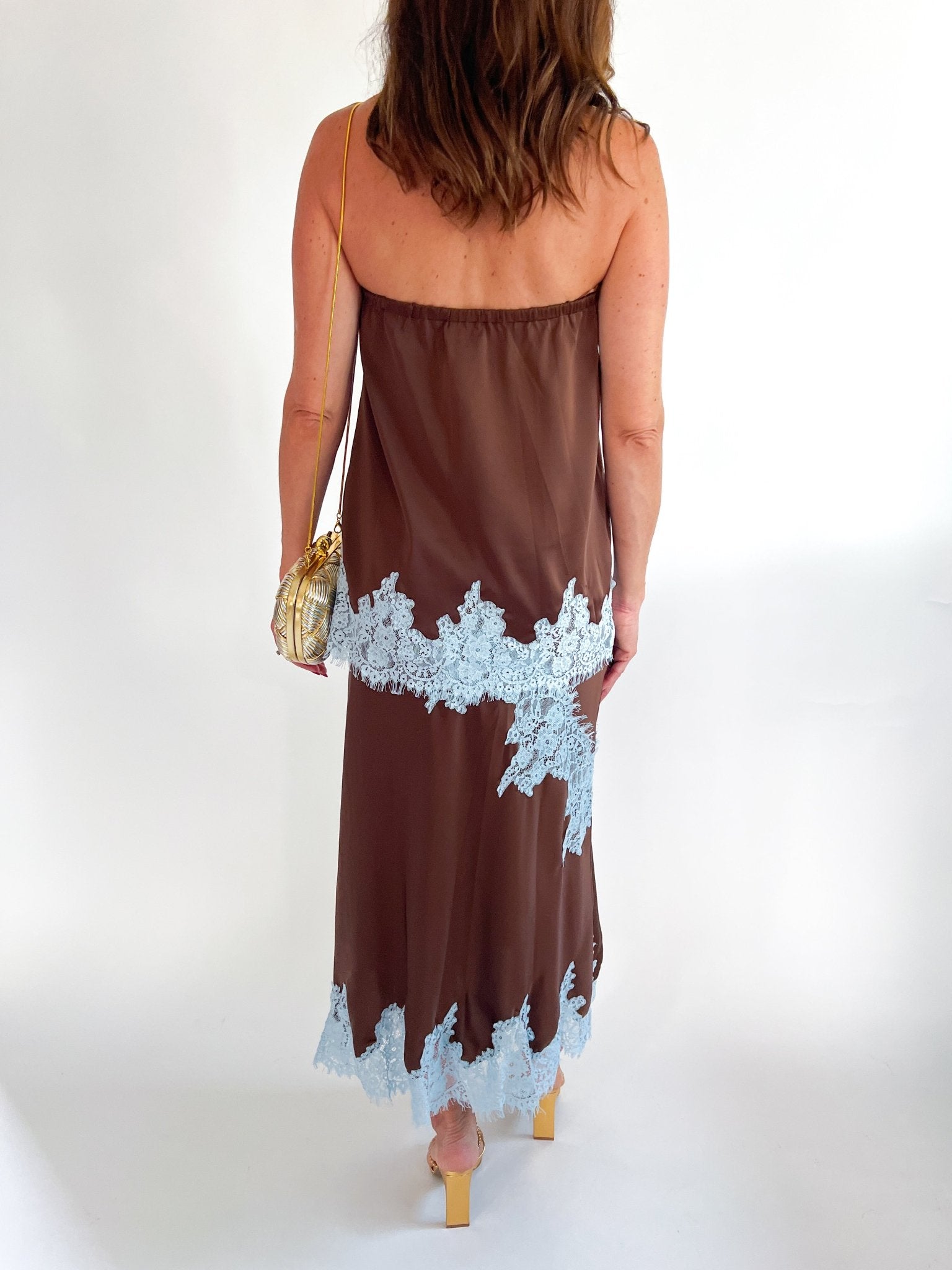 Eyelash Lace Trim Strapless Top - Swoon Boutique New Orleans